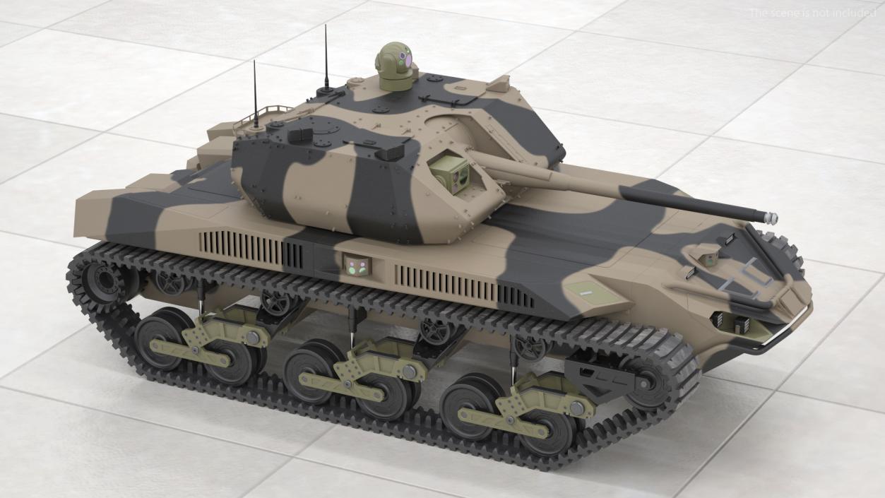 Robotic Electric Tank Camo Rigged for Maya 3D