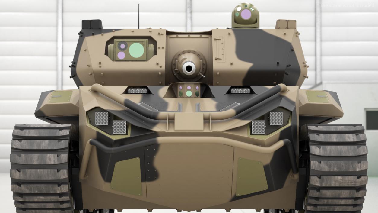 Robotic Electric Tank Camo Rigged for Cinema 4D 3D