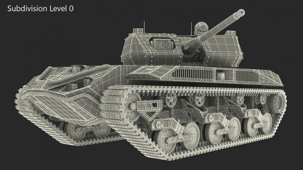 Robotic Electric Tank Camo Rigged for Maya 3D