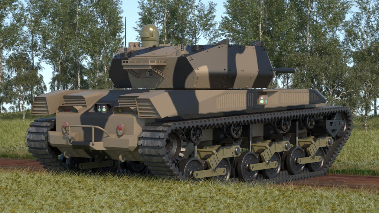 3D Robotic Electric Tank Camo Rigged model