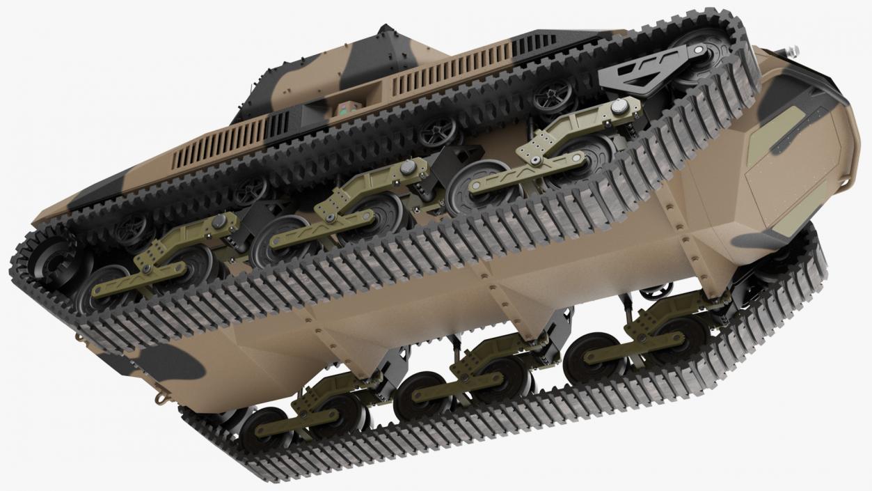 Robotic Electric Tank Camo Rigged for Cinema 4D 3D