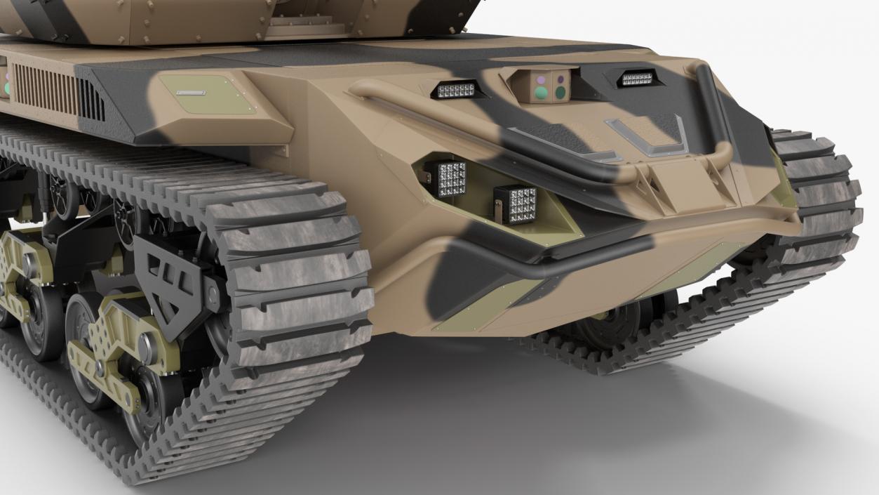 Robotic Electric Tank Camo Rigged for Cinema 4D 3D