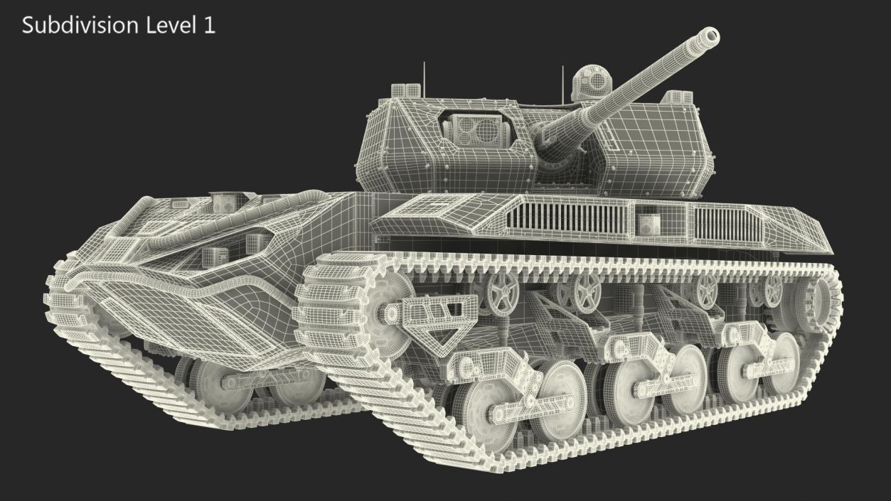 Robotic Electric Tank Camo Rigged for Maya 3D