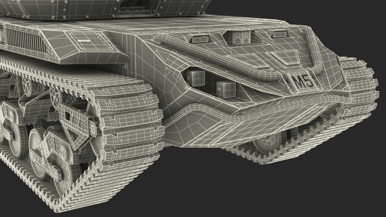 Robotic Electric Tank Camo Rigged for Cinema 4D 3D