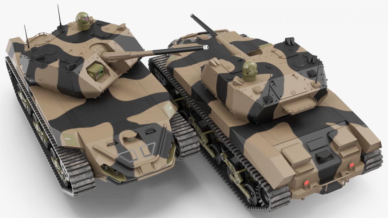 Robotic Electric Tank Camo Rigged for Maya 3D