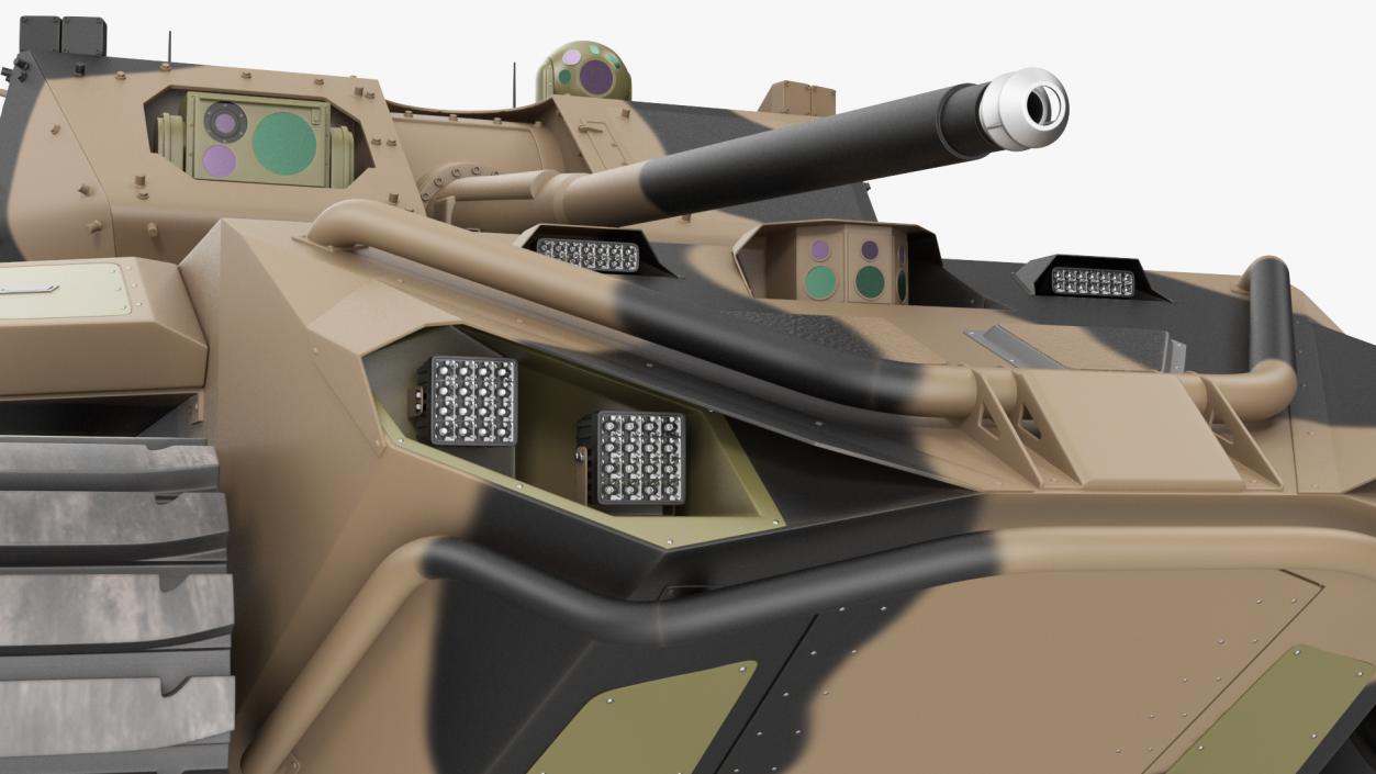 Robotic Electric Tank Camo Rigged for Maya 3D