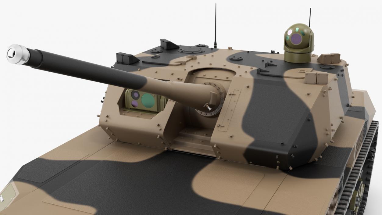 Robotic Electric Tank Camo Rigged for Cinema 4D 3D