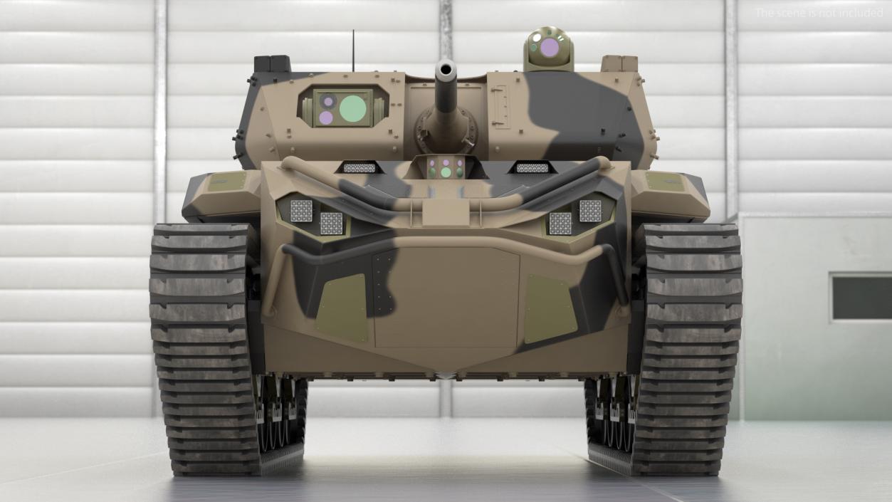 Robotic Electric Tank Camo Rigged for Cinema 4D 3D