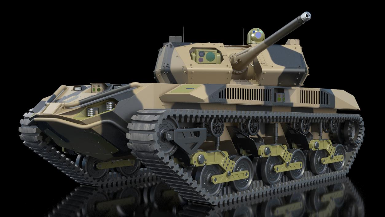 Robotic Electric Tank Camo Rigged for Maya 3D