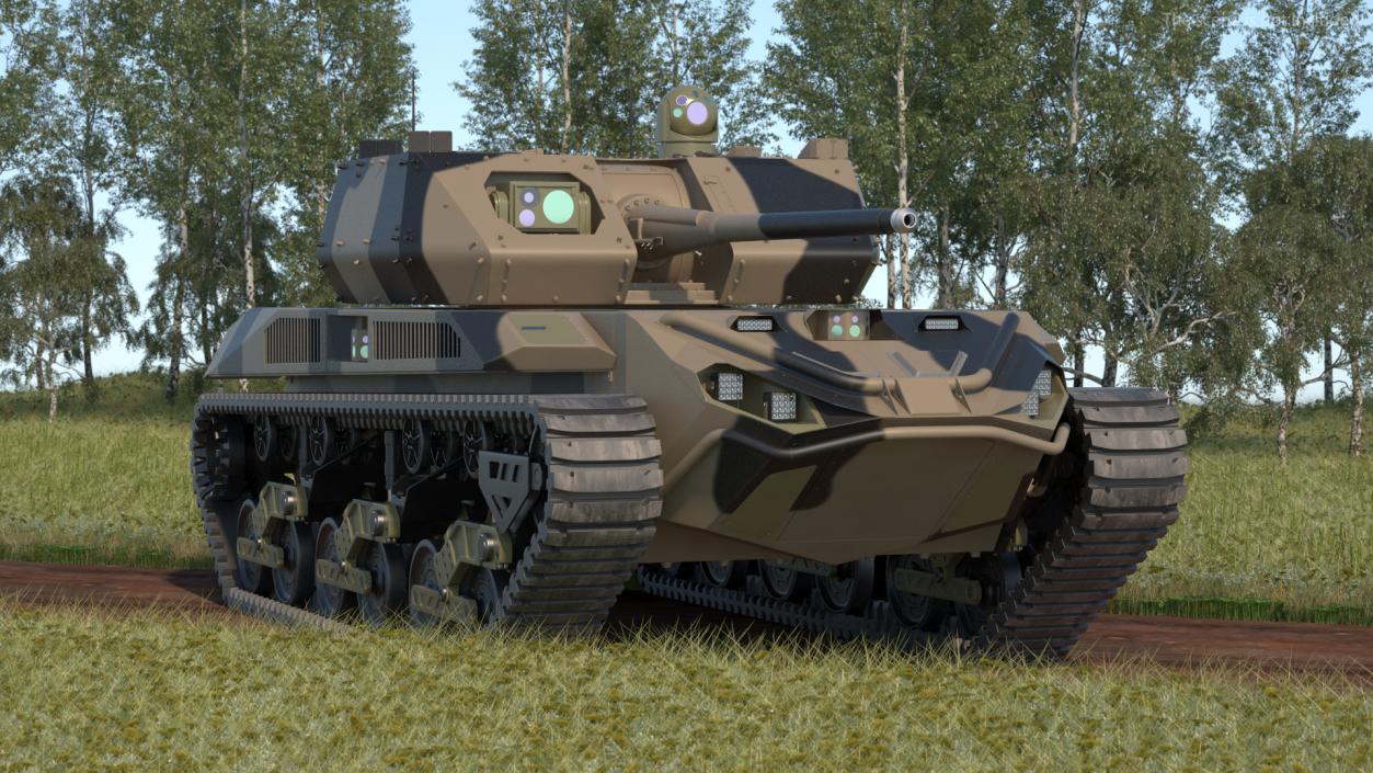 3D Robotic Electric Tank Camo Rigged model