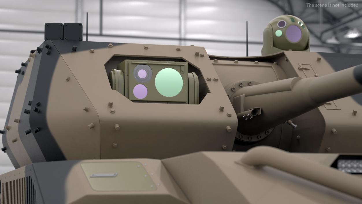 Robotic Electric Tank Camo Rigged for Maya 3D