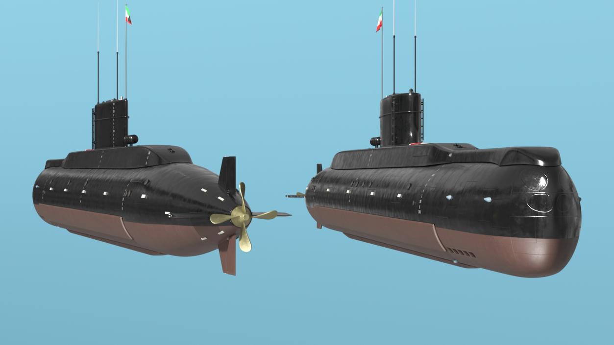 3D Iranian Fateh Semi Heavy Submarine Rigged