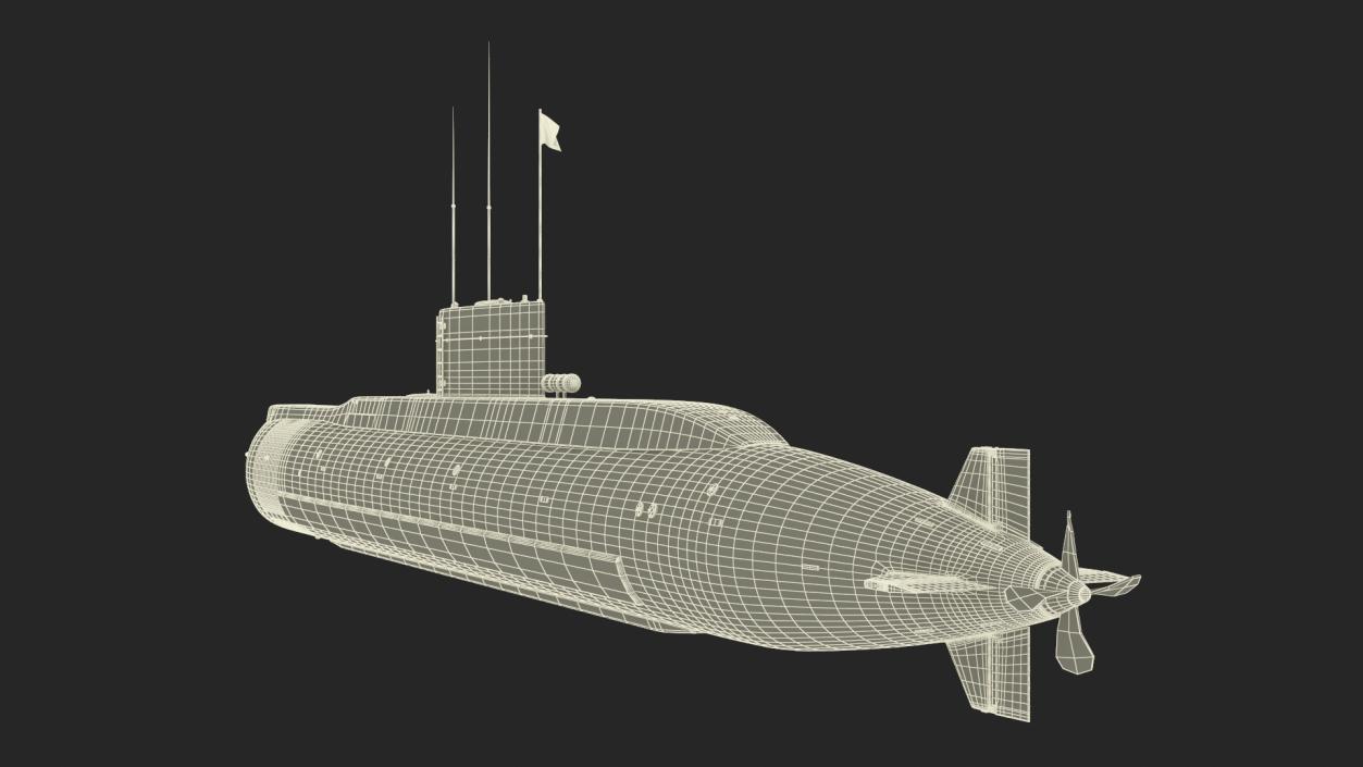 3D Iranian Fateh Semi Heavy Submarine Rigged