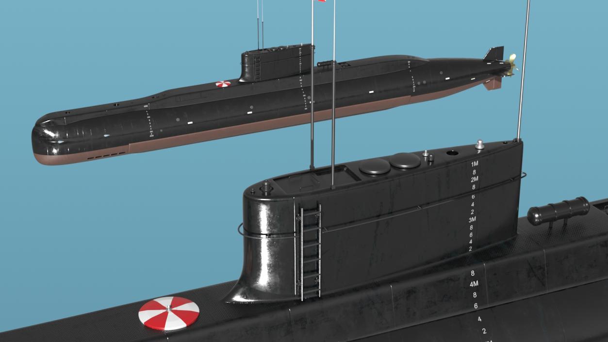 3D Iranian Fateh Semi Heavy Submarine Rigged