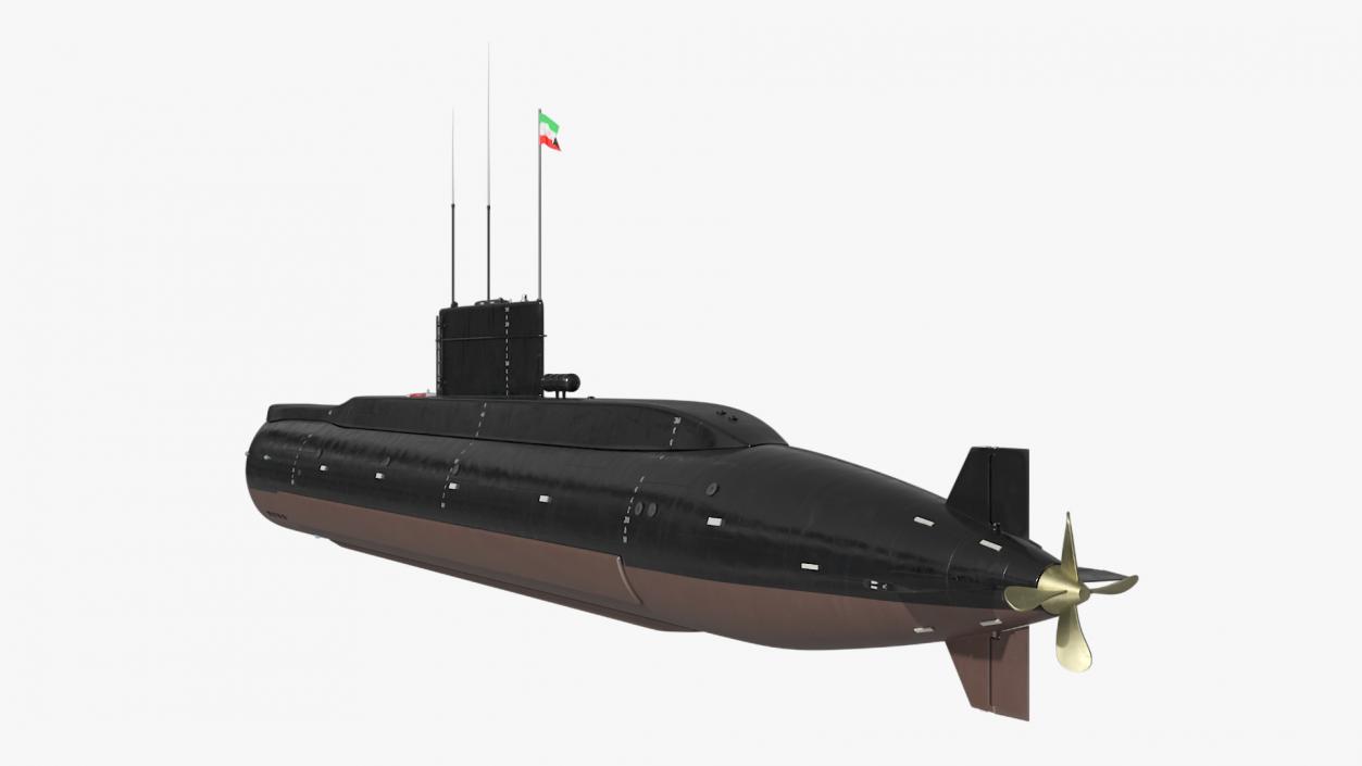 3D Iranian Fateh Semi Heavy Submarine Rigged