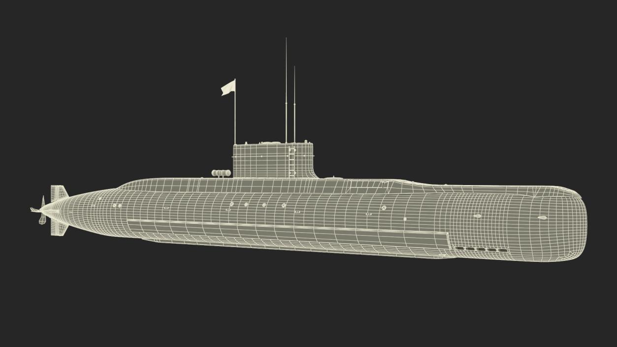 3D Iranian Fateh Semi Heavy Submarine Rigged