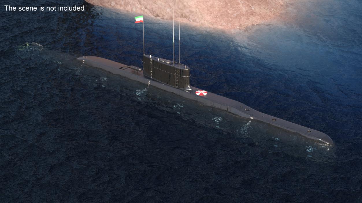 3D Iranian Fateh Semi Heavy Submarine Rigged