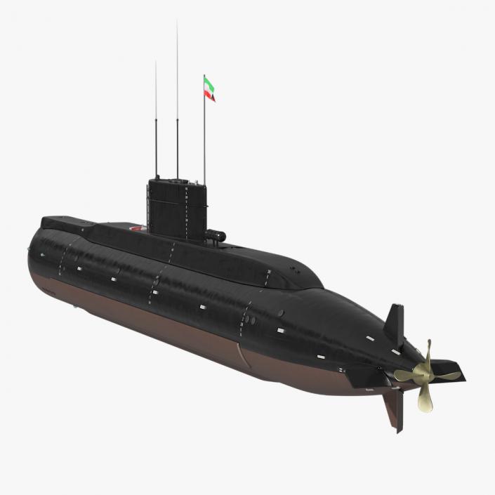 3D Iranian Fateh Semi Heavy Submarine Rigged