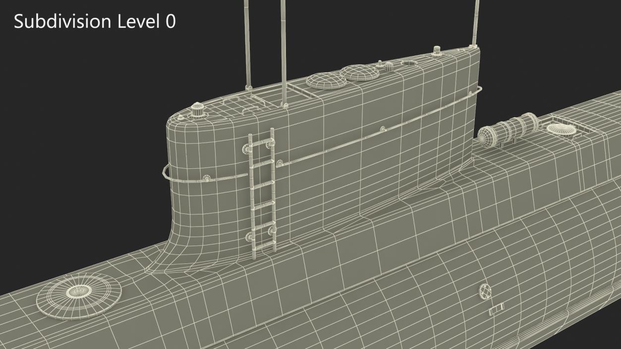 3D Iranian Fateh Semi Heavy Submarine Rigged