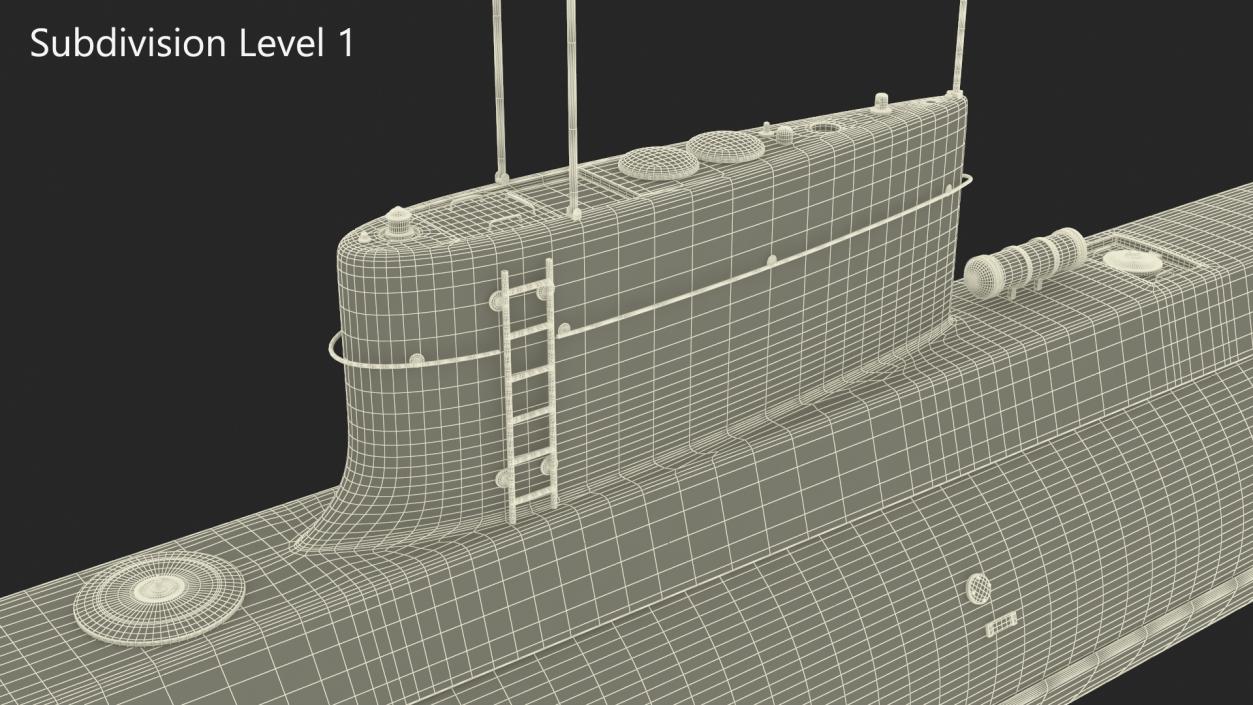 3D Iranian Fateh Semi Heavy Submarine Rigged