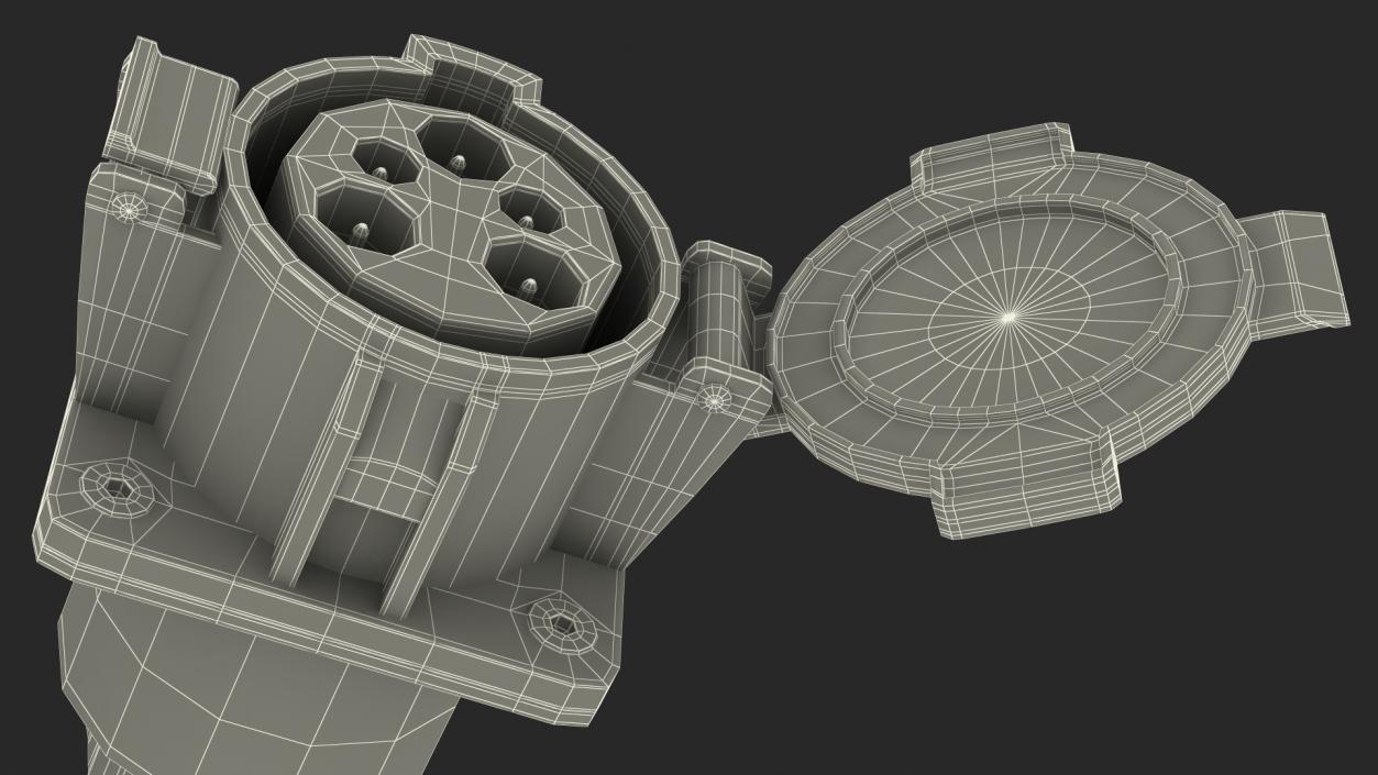 SAE J1772 Level 2 EV Charging Connector 3D model