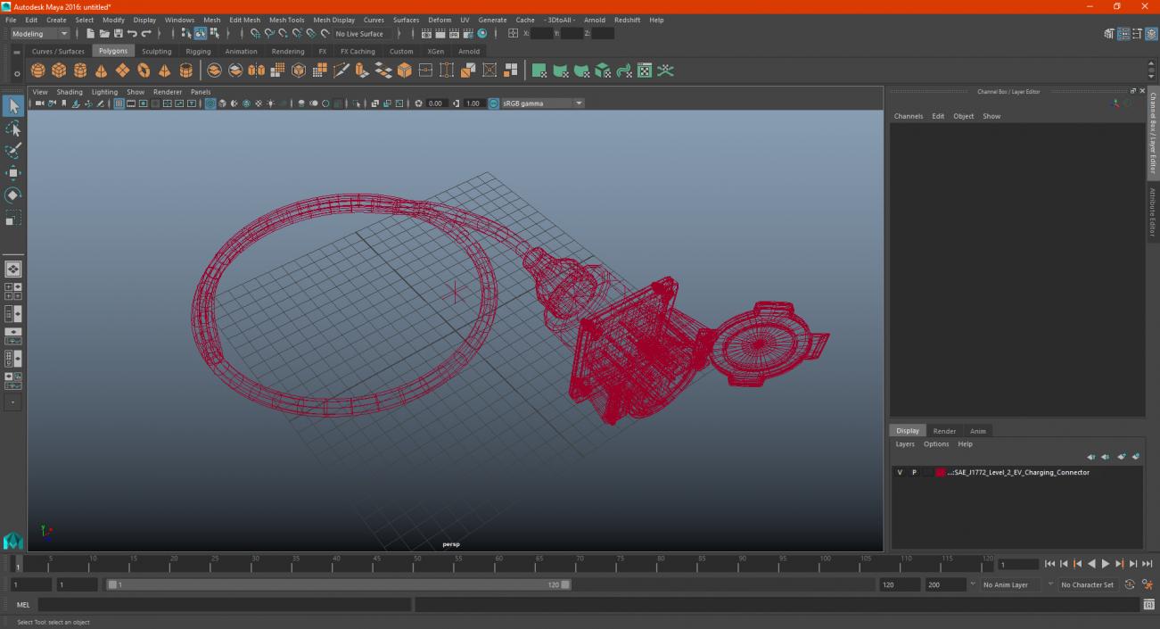 SAE J1772 Level 2 EV Charging Connector 3D model