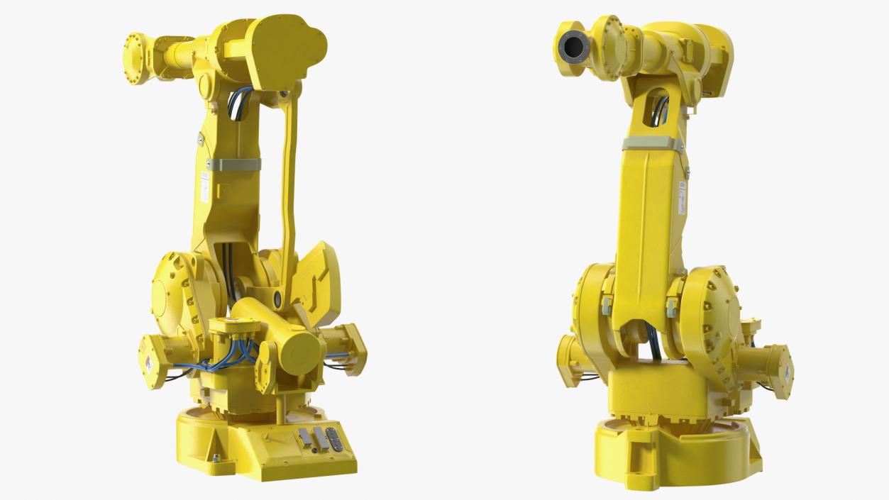 3D High Speed Industrial Robot Yellow Rigged