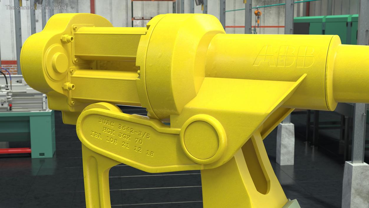 3D High Speed Industrial Robot Yellow Rigged