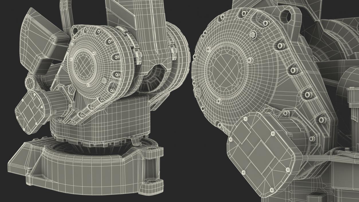 3D High Speed Industrial Robot Yellow Rigged