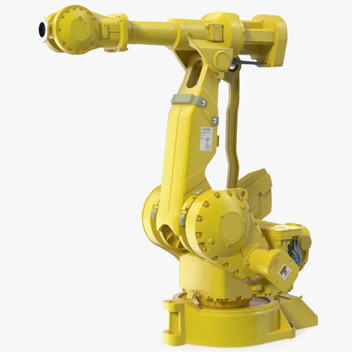 3D High Speed Industrial Robot Yellow Rigged