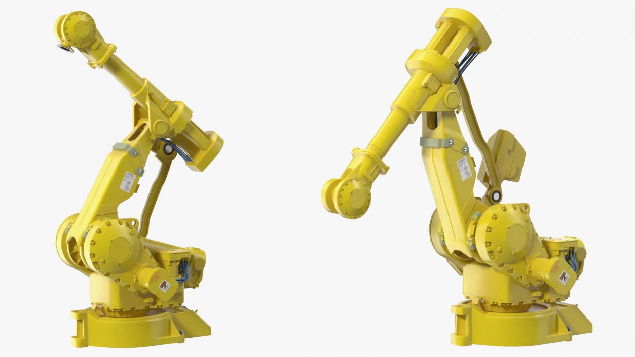 3D High Speed Industrial Robot Yellow Rigged