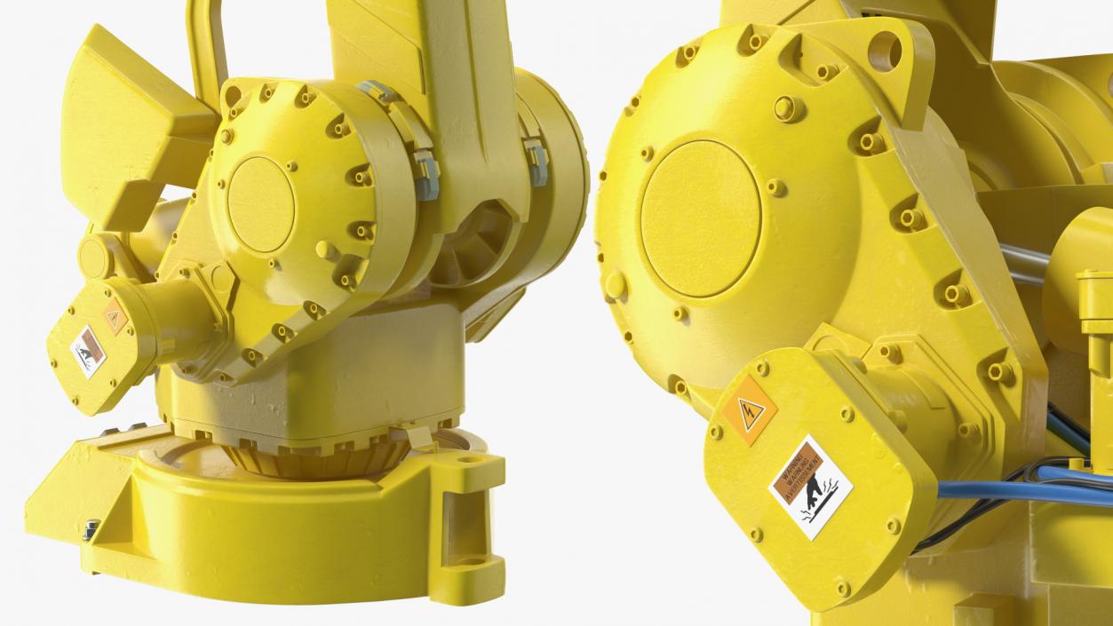 3D High Speed Industrial Robot Yellow Rigged