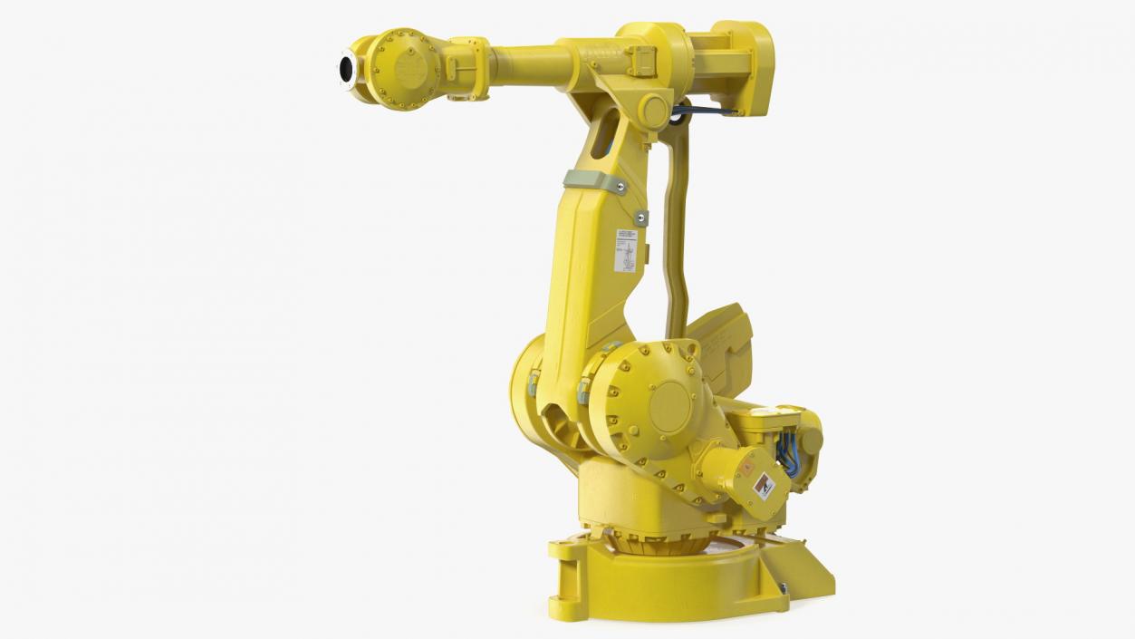 3D High Speed Industrial Robot Yellow Rigged