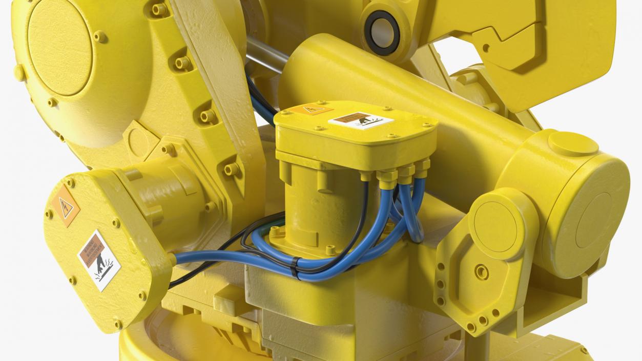 3D High Speed Industrial Robot Yellow Rigged