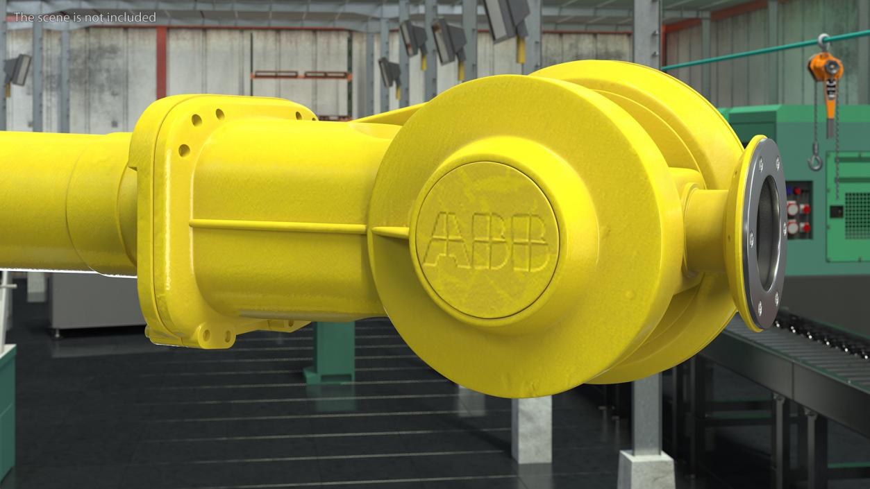 3D High Speed Industrial Robot Yellow Rigged