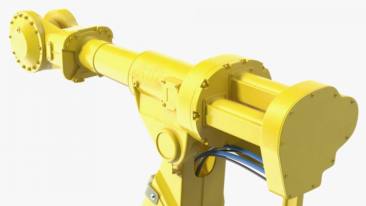 3D High Speed Industrial Robot Yellow Rigged