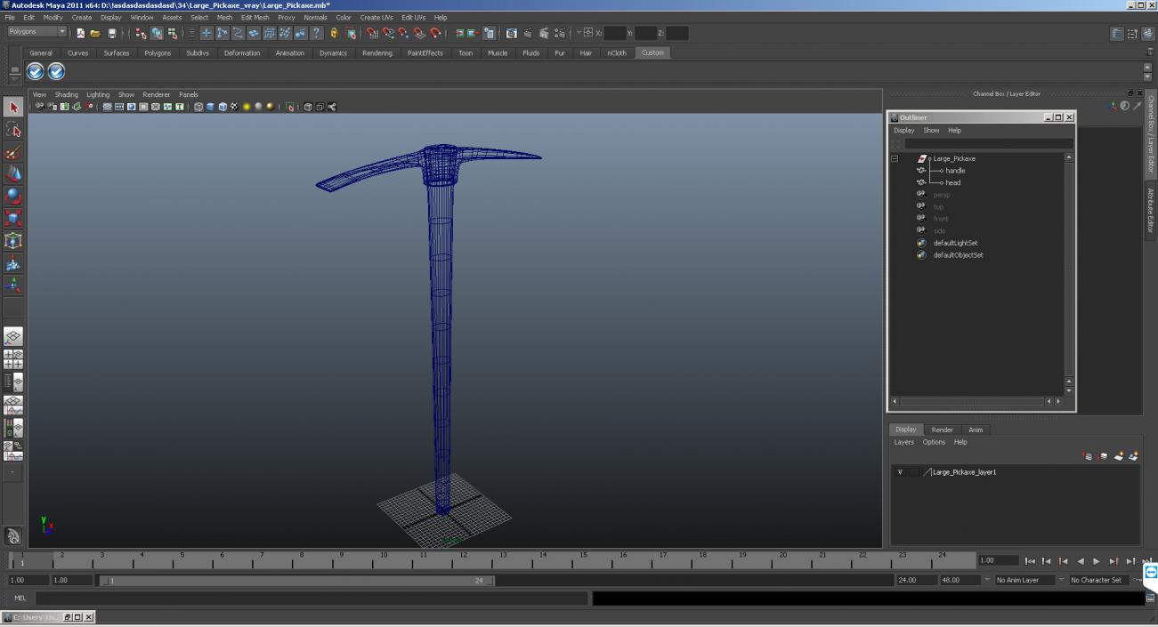 3D Large Pickaxe model