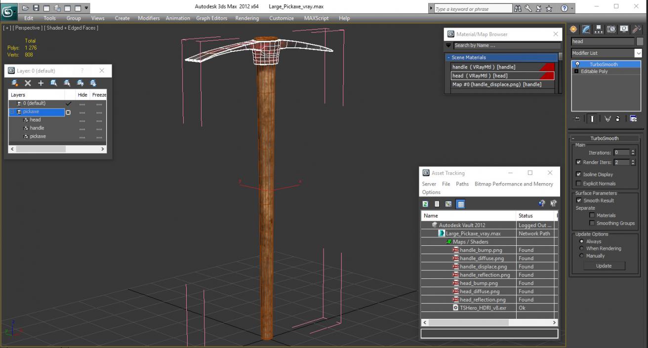 3D Large Pickaxe model