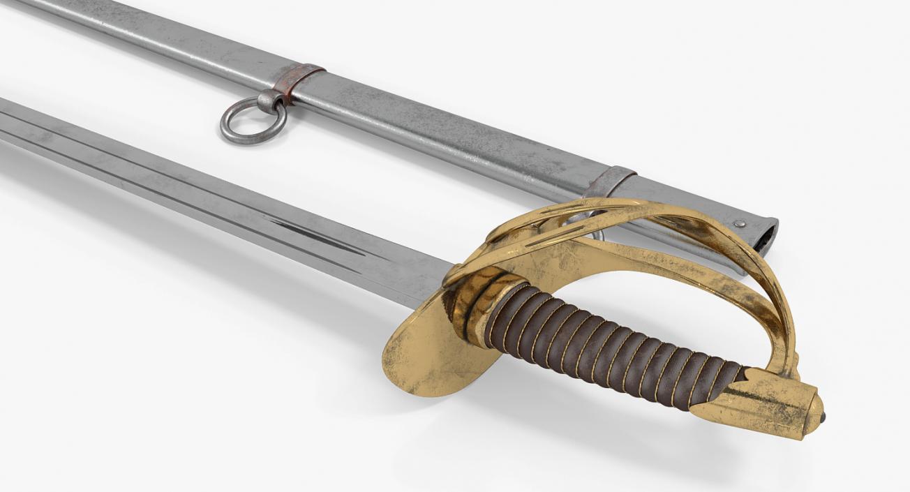 3D Heavy Cavalry Sabre with Sheath