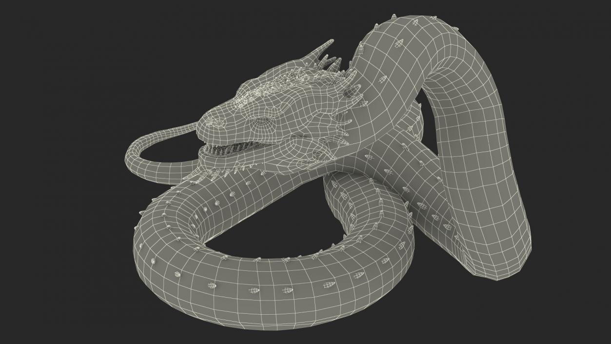 3D Serpentine Dragon Creature 2 model