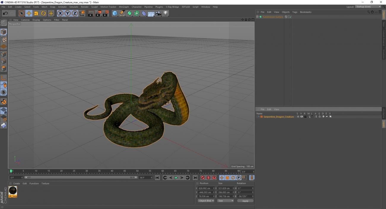 3D Serpentine Dragon Creature 2 model