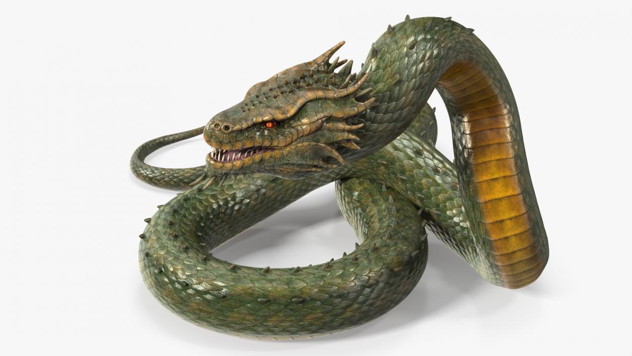 3D Serpentine Dragon Creature 2 model