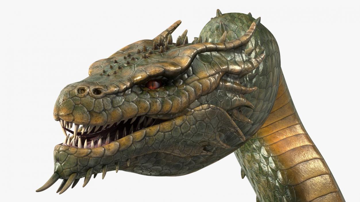 3D Serpentine Dragon Creature 2 model