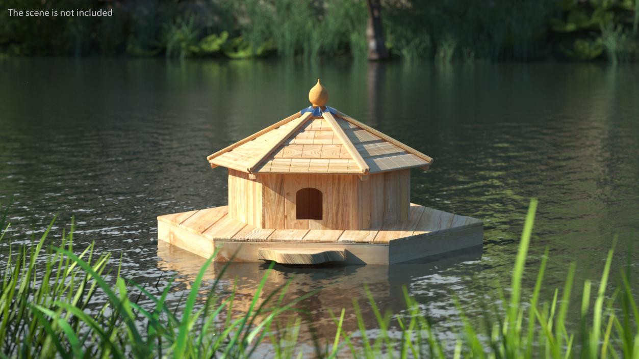 Floating Duck House 3 Nests 3D