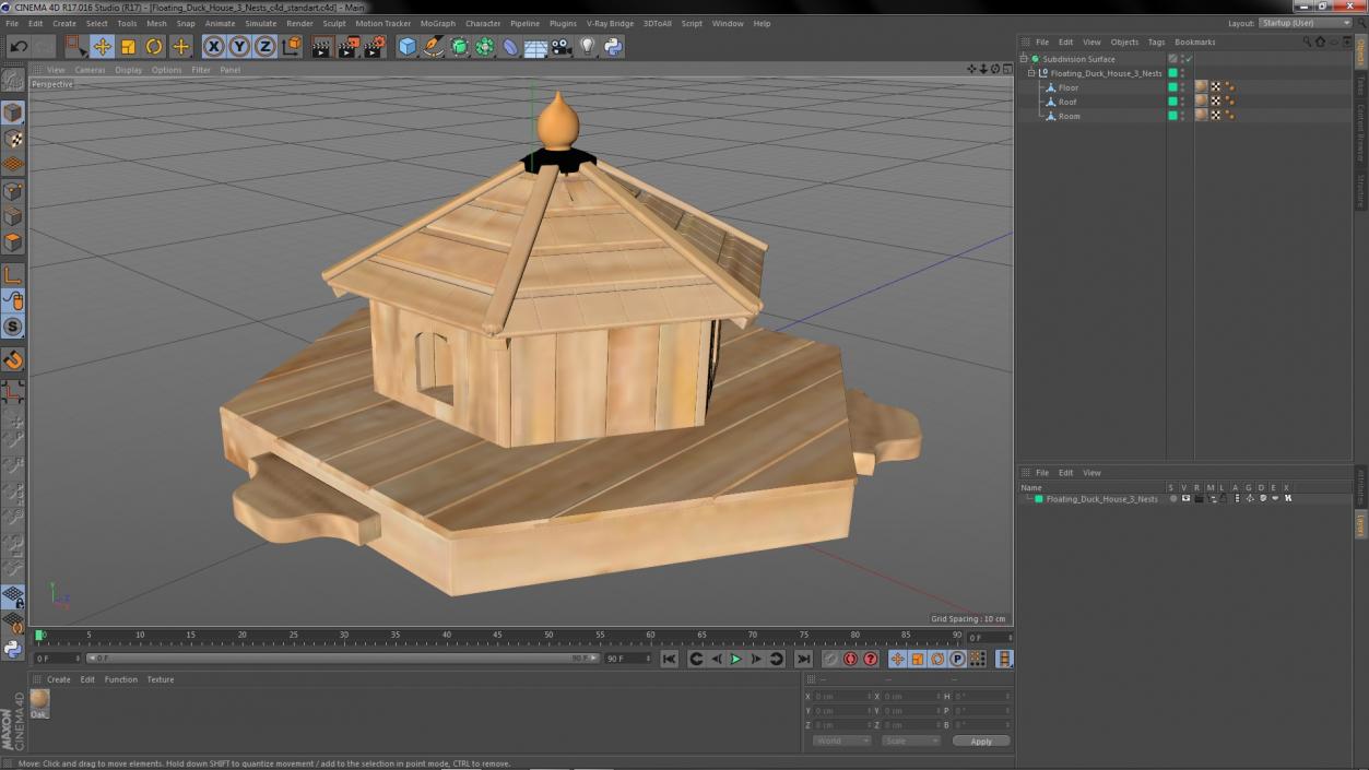 Floating Duck House 3 Nests 3D