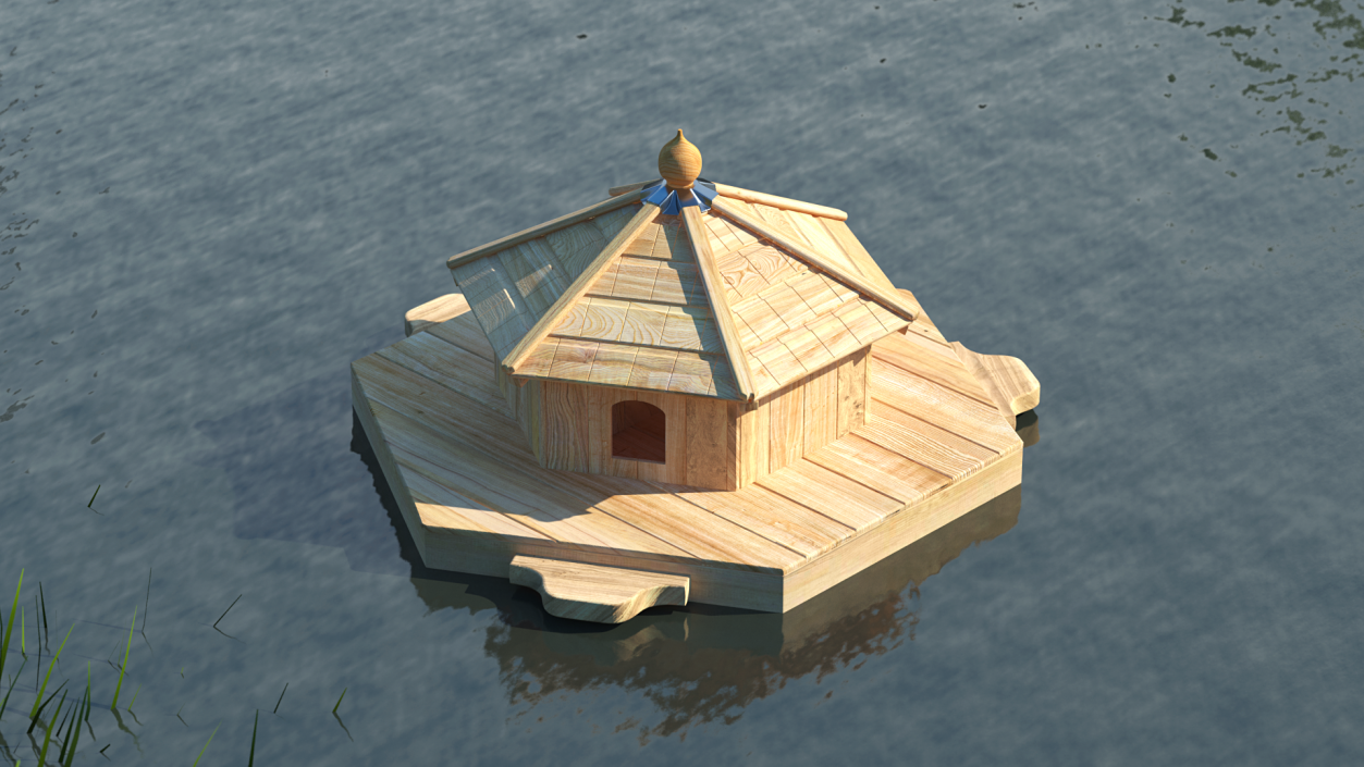 Floating Duck House 3 Nests 3D