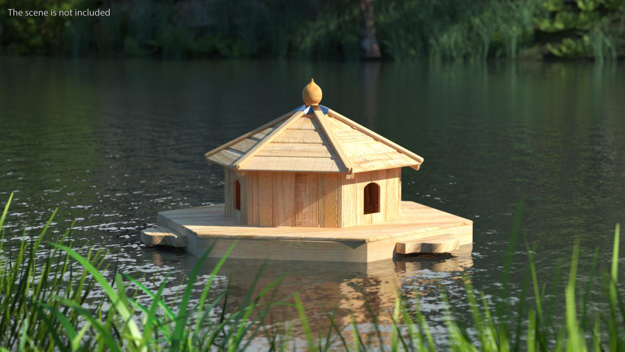 Floating Duck House 3 Nests 3D