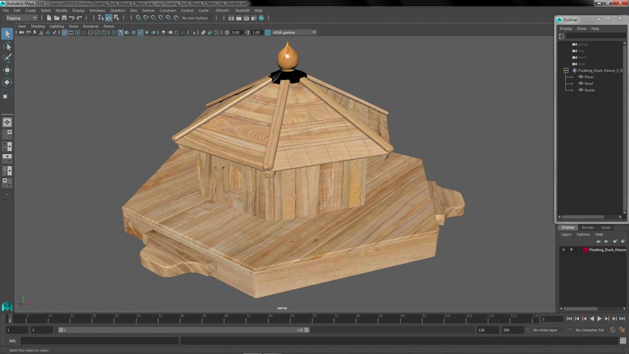 Floating Duck House 3 Nests 3D