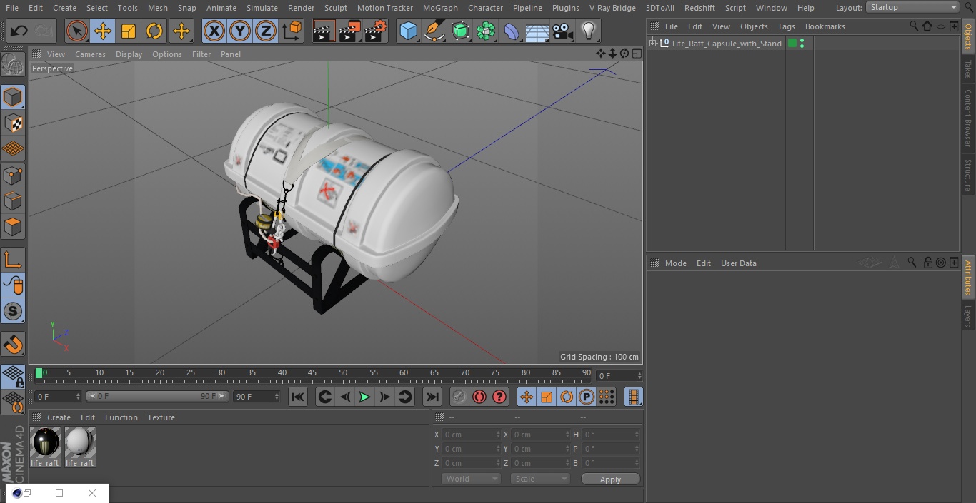 3D Life Raft Capsule with Stand model