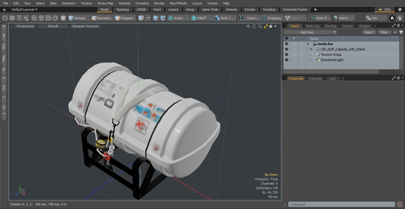 3D Life Raft Capsule with Stand model